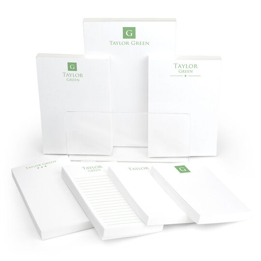 Classic Square Initial Notepad Set
